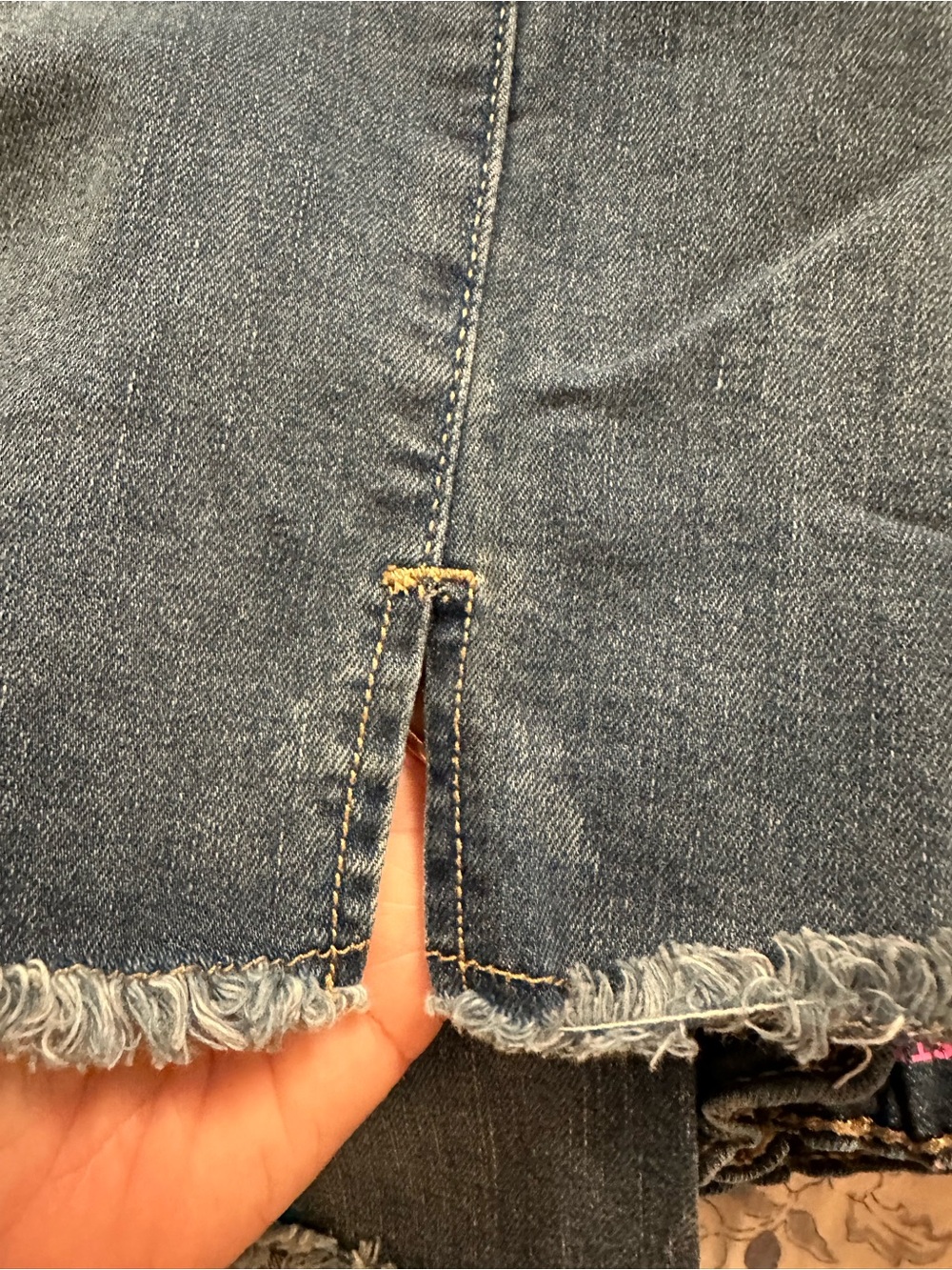 New Childrenโs raw Hem Dark Blue Denim Jeans smoke free home